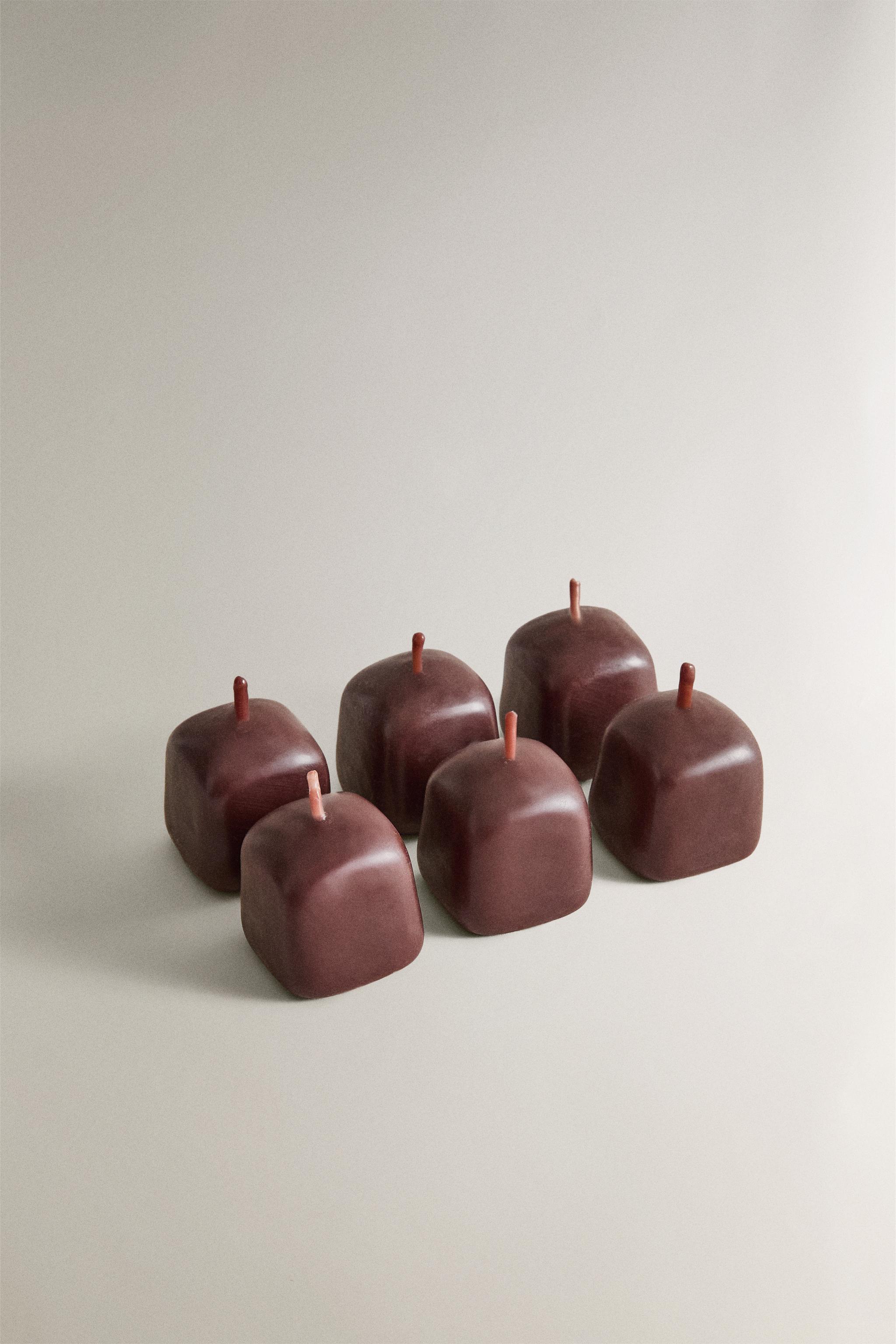 SET OF DECORATIVE TOFFEE CANDLES (SET 6)